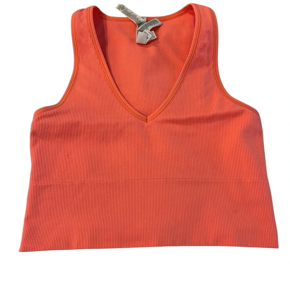 Athleta Aurora Seemless Coral Ribbed Tank - Picture 2 of 7